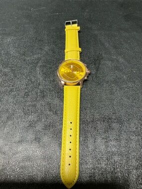 Yellow Leather Strap Men's Watch - Unbranded